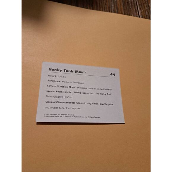 Vintage 1990 WWF Honky Tonk Man Wrestling Trading Card #44 Titan Sports - Picture 2 of 2